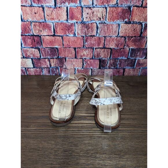 Cole Haan Wilma Strappy Sandals Flats Neutral Beige Black size 8 - Picture 4 of 5